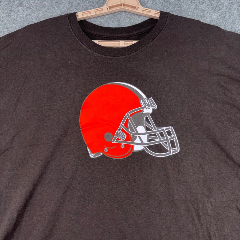 NFL Team Apparel Cleveland Browns Helmet T-Shirt Mens 3XL Brown Short Sleeve New